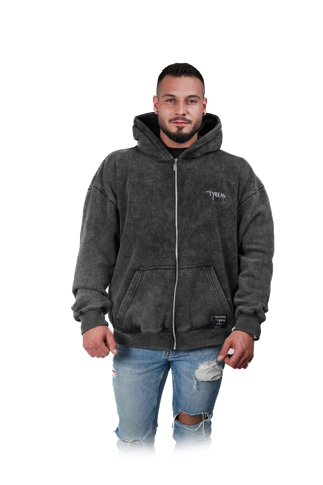 Washed Black Ziphoodie