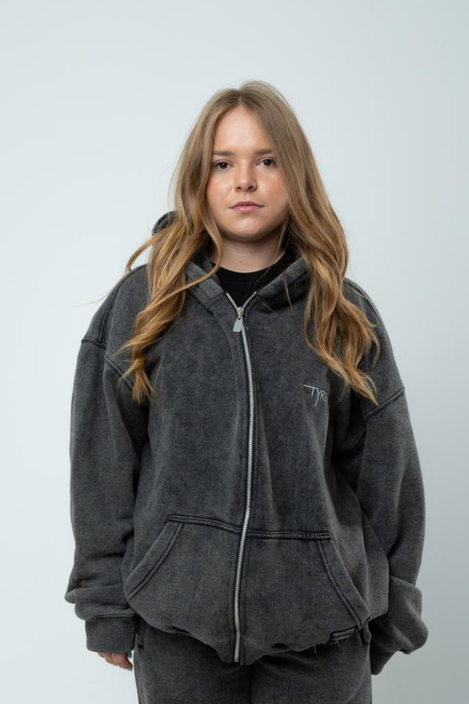 Washed Black Ziphoodie