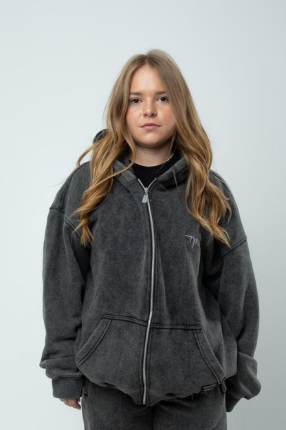 Washed Black Ziphoodie